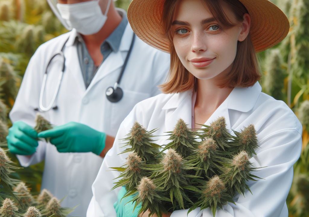 chanvrier et la récolte de fleurs CBD